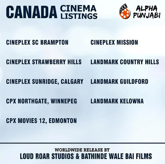 Canada Cinema Listings,