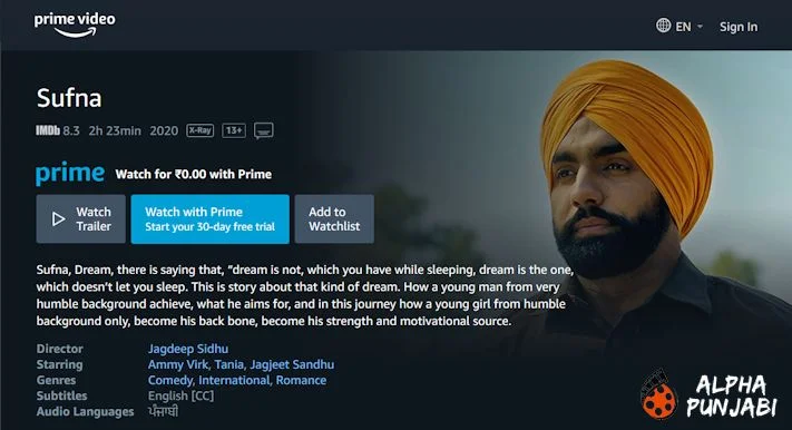 Sufna movie amazon prime hot sale